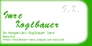 imre koglbauer business card